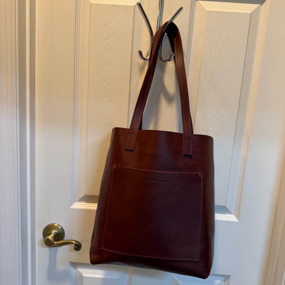 Portland Leather Goods Cognac Full Size Crossbody (FSCB) Tote Bag